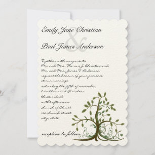 Die Cut Romantic Rustic Tree Wedding Invite