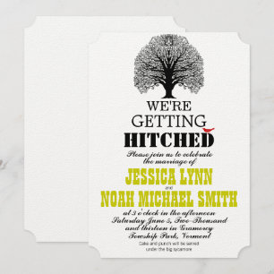 Die Cut Rustic Cute Bird Tree Wedding Invitation