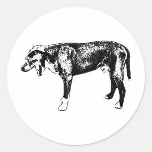 Die-Cut Yawn—Bully Mix Silhouette Classic Round Sticker