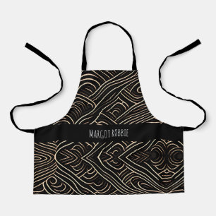 Die cuts Stylised Wood Monochrom Modern Pattern Apron