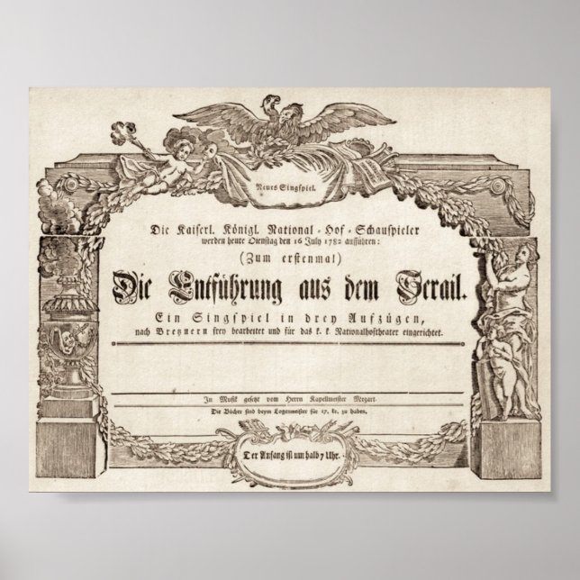 Die Entführung aus dem Serail Oper Amadeus Mozart Poster (Front)