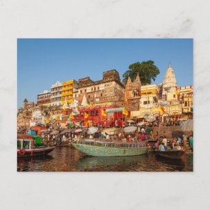 Die Ghats von Varanasi am Ganges Postcard