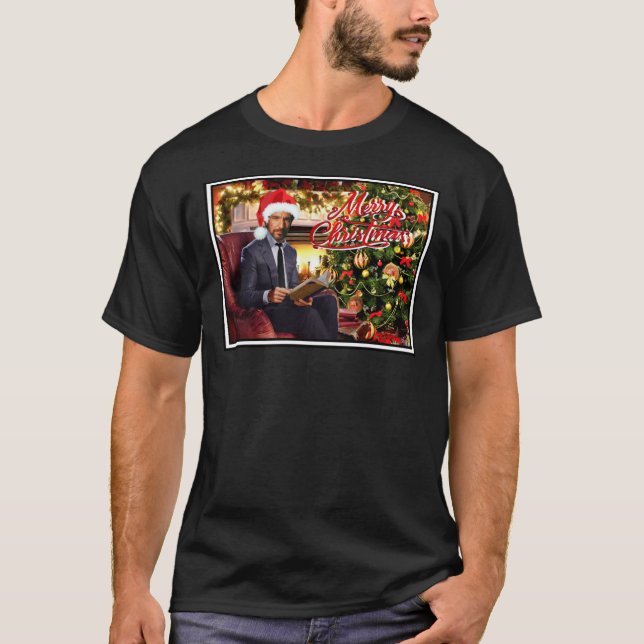 Die Hard Hans Gruber Merry Christmas Classic T-Shi T-Shirt (Front)