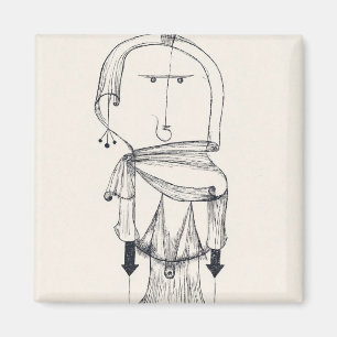 Die Hexe mit dem Kamm by Paul Klee Magnet