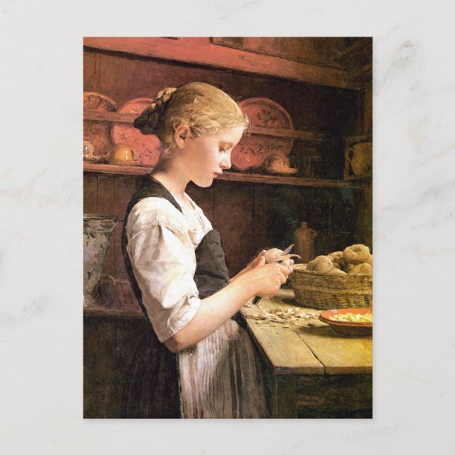 Die kleine Kartoffelschälerin Postcard (Front)