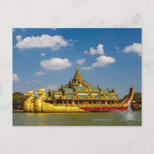 Die königliche Barke in Yangon Postkarte Postcard