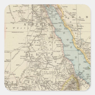 Die Nillander - Atlas Map of the Nile Square Sticker