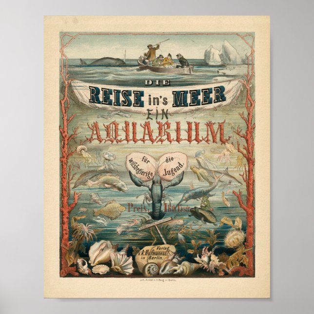Die Reise in’s Meer, Ein Aquarium | Carl Reinhardt Poster (Front)