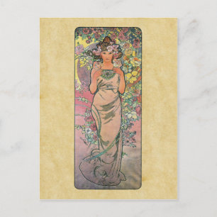 Die Rose by Alfons Mucha 1898 Postcard