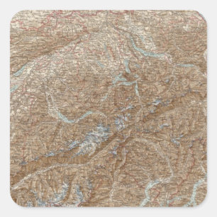 Die Schweiz,  Switzerland Atlas Map Square Sticker