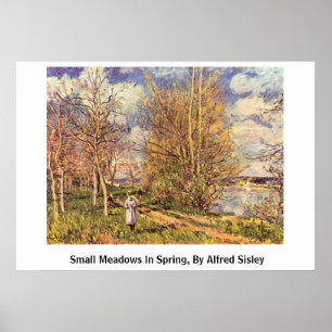 Die Small Meadows In Spring, By Alfred Sisley Poster
