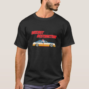 Diecast Destruction Cat In Cool Racing Sports Car T-Shirt