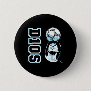 Diego Maradona D10s Headll Retro Soccer 6 Cm Round Badge