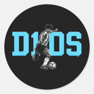 Diego Maradona D10s La Mano De Dios Retro Soccer L Classic Round Sticker