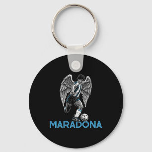 Diego Maradona Rip Angel Wings D10s Footll Soccer Key Ring