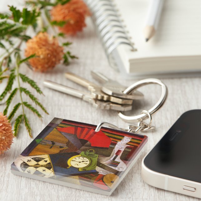 Diego Rivera The Alarm Clock Surrealism Art Key Ring (Front Right)