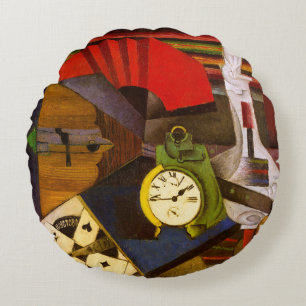 Diego Rivera The Alarm Clock Surrealism Art Round Cushion