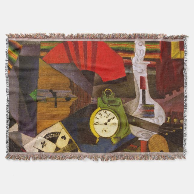 Diego Rivera The Alarm Clock Surrealism Art Throw Blanket (Front)