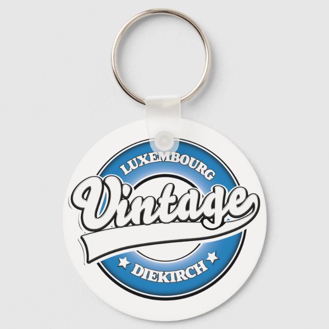 Diekirch luxembourg retro logo  key ring (Front)