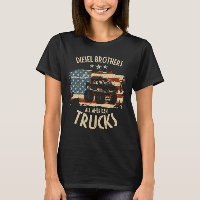 Diesel Brothers Flag All American Truck Seal T-Shirt (Front)