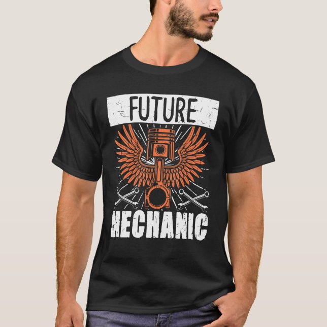 Diesel Car Engineer Fixing Future Mechanic Auto Re T-Shirt (Front)