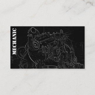 Diesel Engine Square Mechanic Business Card