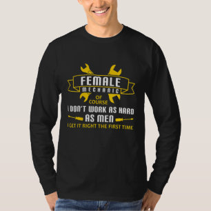 Diesel Engineer Car Fixing Female Mechanic Auto Re T-Shirt