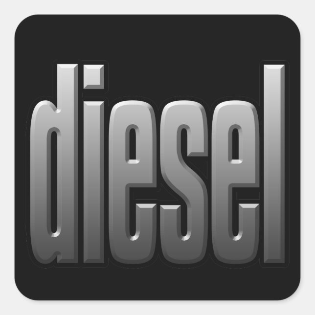 DIESEL. hardcore, strength. tough. muscle.Sq Square Sticker (Front)