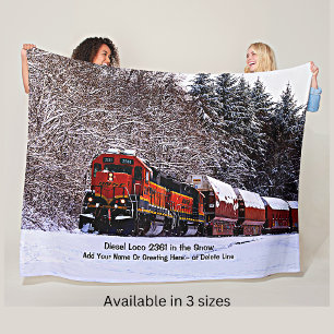 Diesel Loco 2361 in the Snow - Add Name           Fleece Blanket