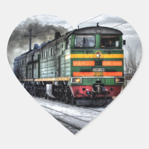 Diesel Locomotive Gifts for Train Lovers Heart Sticker