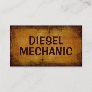 Diesel Mechanic Antique Business Card