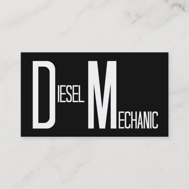Diesel Mechanic Black Simple Business Card (Front)