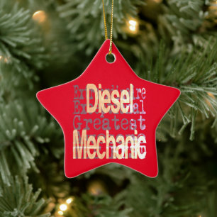 Diesel Mechanic Extraordinaire Ceramic Tree Decoration
