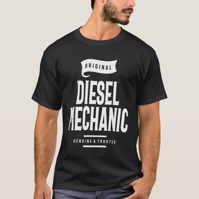 Diesel Mechanic Gift Funny Job Title Profession T-Shirt (Front)