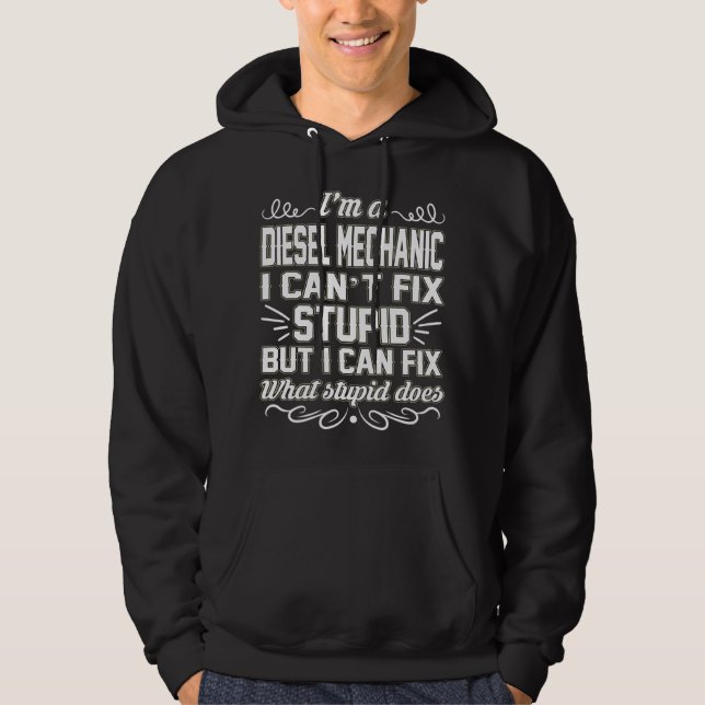 Diesel Mechanic Hoodie Funny Gifts for Men (Front)