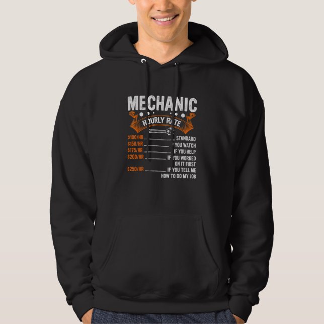 Diesel Mechanic Tool Mechanic Hourly Rate Men Hoodie (Front)