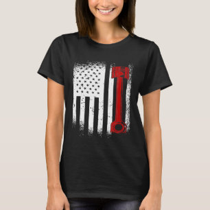 Diesel Mechanic Usa Flag Piston For Any Diesel Fan T-Shirt