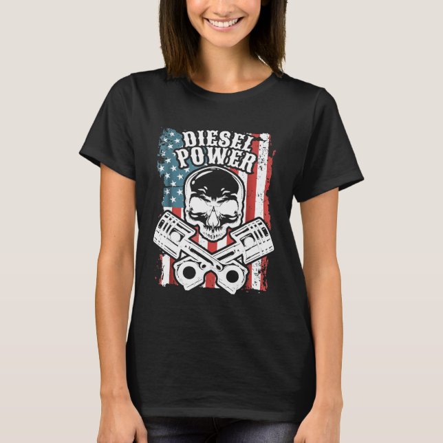 Diesel Mechanics Usa Flag Diesel Power Tee 1 (Front)