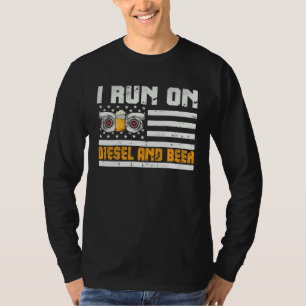 Diesel Motorsport Motorcycle I Run On Diesel and B T-Shirt