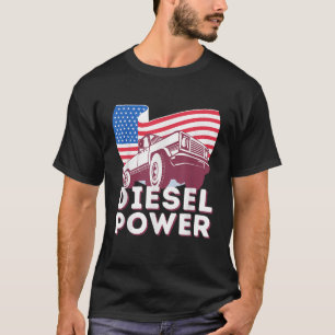 Diesel Power American Flag Diesel Mechanic Pickup T-Shirt