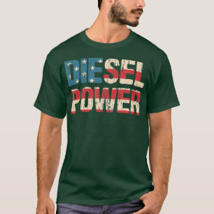 Diesel Power Flag  Truck Turbo Mechanic T-Shirt