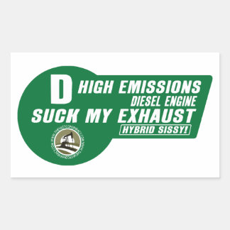 Diesel SUV Sticker (Green on White) 4 pack
