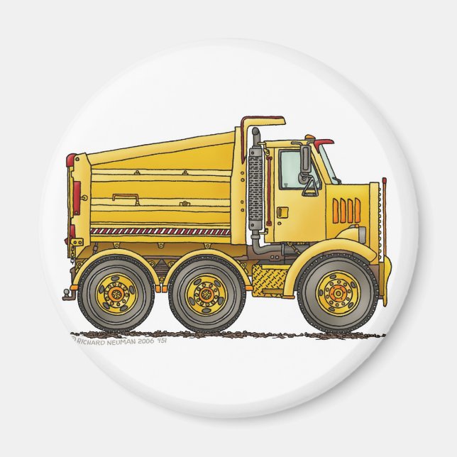 Diesel Tandem Dump Truck Construction Magnets (Front)