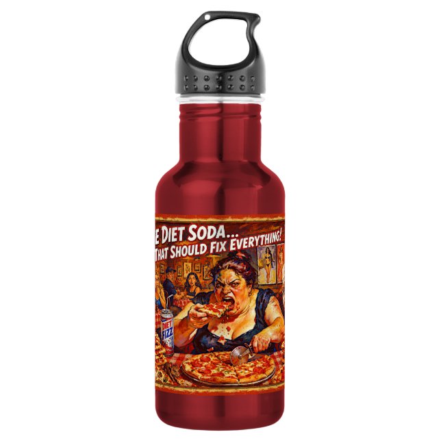 “Diet Delusions” – A Portrait of Self Deception 532 Ml Water Bottle (Front)