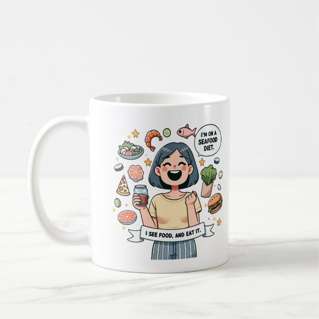 Diet Humor Mug – For the Hungry and Honest Soul" (Left)