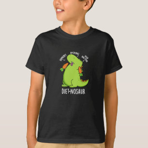Diet-nosaur Funny Dinosaur Puns Dark BG T-Shirt