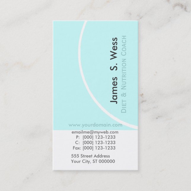 Diet Nutrition Abstract Classy Edgy Designs Business Card (Front)
