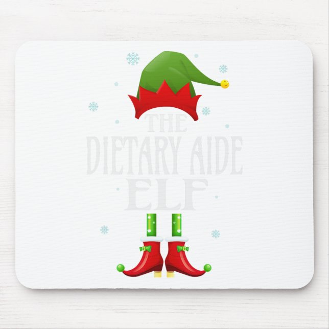 Dietary Aide Elf Xmas Funny Family Matching Christ Mouse Mat (Front)