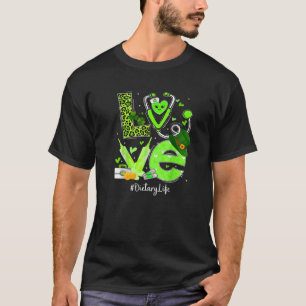 Dietary Nurse Life Love Heart Stethoscope RN Nurse T-Shirt