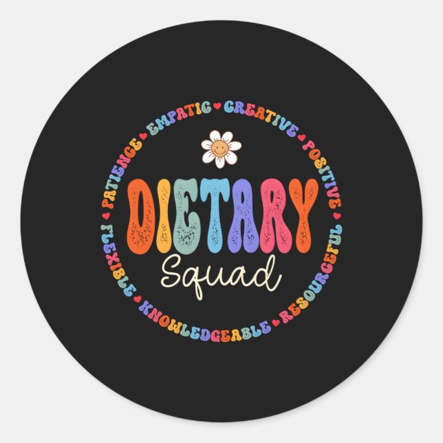 Dietary Squad Appreciation Week Healthcare Dietiti Classic Round Sticker (Front)